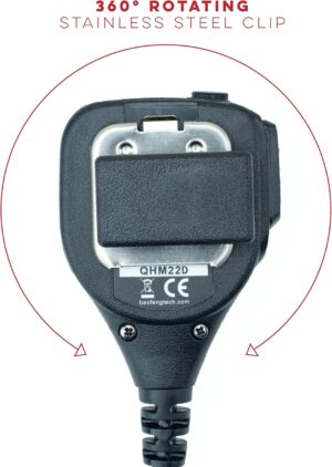 QHM22D Dual PTT Speaker Mic IP54 - Kenwood K-Type Plug